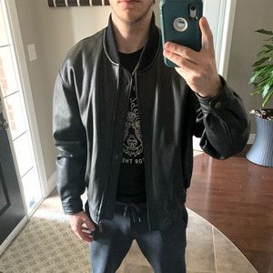 Black leather jacket